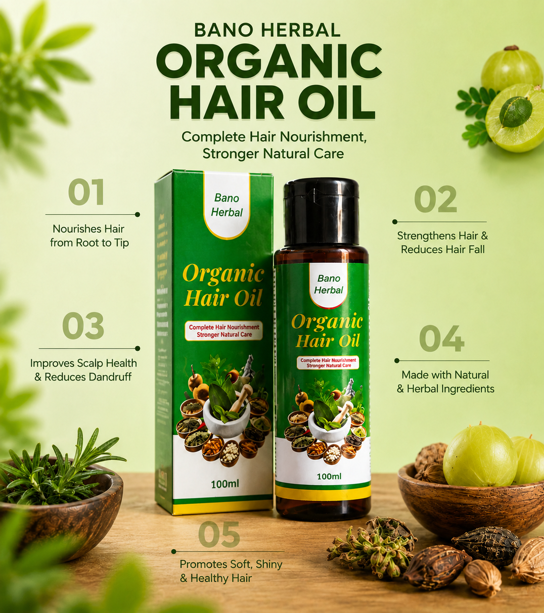 Bano Herbal Organic Hair Oil